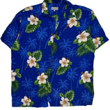 Lecanto Floral Hawaiian Shirt - XL Green Cotton