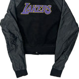 Age 10 Los Angeles Lakers Ultra Game Cropped Varsity Jacket - Large Black Polyester