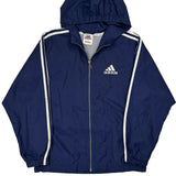 Adidas Windbreaker - Large Blue Polyester