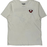 Buddha With Guitar True Religion Graphic T-Shirt - Large White Cotton