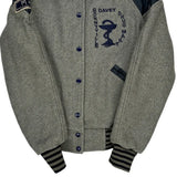 Seder Varsity Jacket - Medium Blue Wool Blend