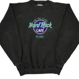 Hard Rock Cafe Spellout Sweatshirt - Medium Black Cotton Blend