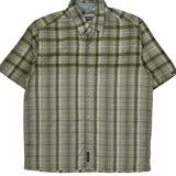 Quiksilver Checked Short Sleeve Shirt - Large Gray Cotton