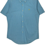Ralph Lauren Checked Short Sleeve Shirt - Small Blue Cotton
