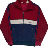 Adidas Striped Track Jacket - Medium Blue Polyester