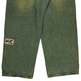 Indigo Gold Hip Hop Jeans - 32W 29L Green Cotton