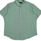 Ralph Lauren Striped Short Sleeve Shirt - 2XL Green Cotton