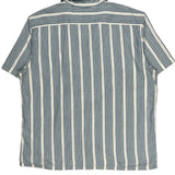 Levis Striped Short Sleeve Shirt - Large Blue Cotton