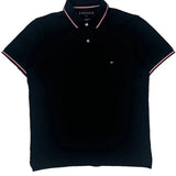 Tommy Hilfiger Slim Fit Polo Shirt - Large Black Cotton