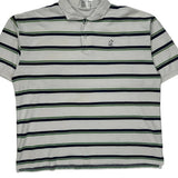 Disney Striped Polo Shirt - Large White Cotton