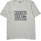 Original Brand Lacoste Graphic T-Shirt - XL White Cotton Blend