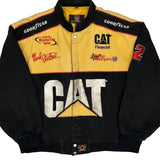 Ward Burton Winston Cup Series Cat Nascar Bomber Jacket - 2XL Black Cotton