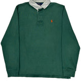 Polo By Ralph Lauren Rugby Shirt - Large Green Cotton