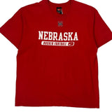 Nebraska Husker Football Nike College T-Shirt - Large Red Cotton