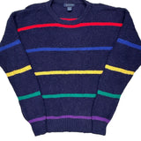Gant Striped Sweater - Medium Navy Cotton