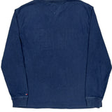 Tommy Hilfiger Spellout Long Sleeve T-Shirt - Large Blue Cotton