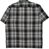 Dickies Checked Short Sleeve Shirt - Large Black Cotton Blend