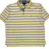 Tommy Hilfiger Striped Polo Shirt - 2XL Grey Cotton