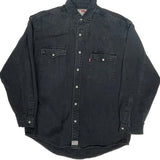 Levis Denim Shirt - Medium Black Cotton