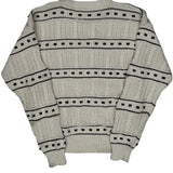 Unbranded Striped Sweater - Medium Cream Cotton