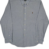 Slim Fit Ralph Lauren Checked Shirt - XL Blue Cotton