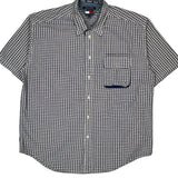 Tommy Jeans Checked Short Sleeve Shirt - XL Blue Cotton