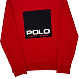 Polo By Ralph Lauren Spellout Sweatshirt - Small Red Cotton