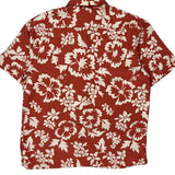 Kahala Floral Hawaiian Shirt - Medium Red Cotton