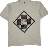 Single Stitch Patriotic Design Unbranded Graphic T-Shirt - Large Cream Cotton