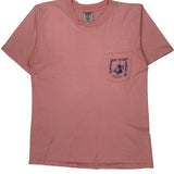 Oneita Single Stitch T-Shirt - Large Pink Cotton
