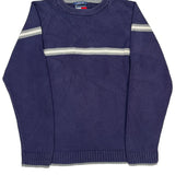 Tommy Hilfiger Striped Sweater - XL Purple Cotton