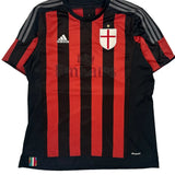2015-16 Ac Milan Adidas Home Football Shirt - Large Black Polyester