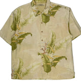Tommy Bahama Floral Hawaiian Shirt - XL Green Silk