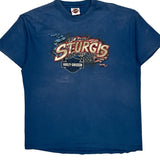 Sturgis Black Hills Rally 2009 Harley Davidson Graphic T-Shirt - XL Blue Cotton