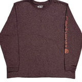 Carhartt Long Sleeve T-Shirt - 2XL Brown Cotton