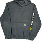 Carhartt Spellout Hoodie - Large Gray Cotton
