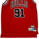 Chicago Bulls Adidas #91 Rodman Jersey - XL Red Polyester