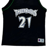 Timberwolves Champion #21 Garnett Jersey - XL Black Polyester