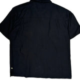 Island Shores Striped Hawaiian Shirt - XL Black Silk