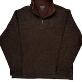 Woolrich 1/4 Zip - XL Brown Wool
