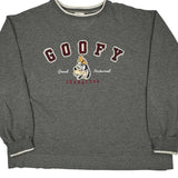 Goofy Character Disney Cartoon Sweatshirt - Large Grey Cotton