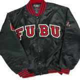 Sports Fubu Spellout Varsity Jacket - 2XL Black Nylon