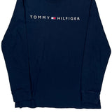 Tommy Hilfiger Striped Long Sleeve T-Shirt - Large Navy Cotton