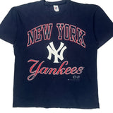 New York Yankees Bulletin Athletic Mlb T-Shirt - Large Navy Cotton