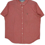 Lacoste Checked Short Sleeve Shirt - 2XL Red Cotton