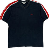 Nike Striped T-Shirt - XL Red Cotton