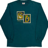 San Diego Oneita Single Stitch Long Sleeve T-Shirt - Medium Green Cotton