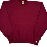 90'S Blank Made In USA Russell Athletic Sweatshirt - XL Burgundy Cotton Blend