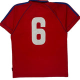 Number 6 Adidas Football Shirt - Medium Red Polyester