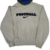 Nike Football Hoodie - Large Black Cotton